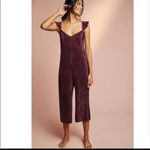 Anthropologie Floreat Willow Sleep Purple Jumpsuit Size Small